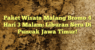 Paket Wisata Malang Bromo 4 Hari 3 Malam: Liburan Seru Di Puncak Jawa Timur!
